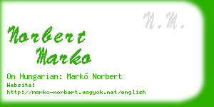 norbert marko business card
