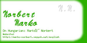 norbert marko business card